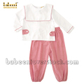 boy-long-set-white-top-green-plaid-pants-bb